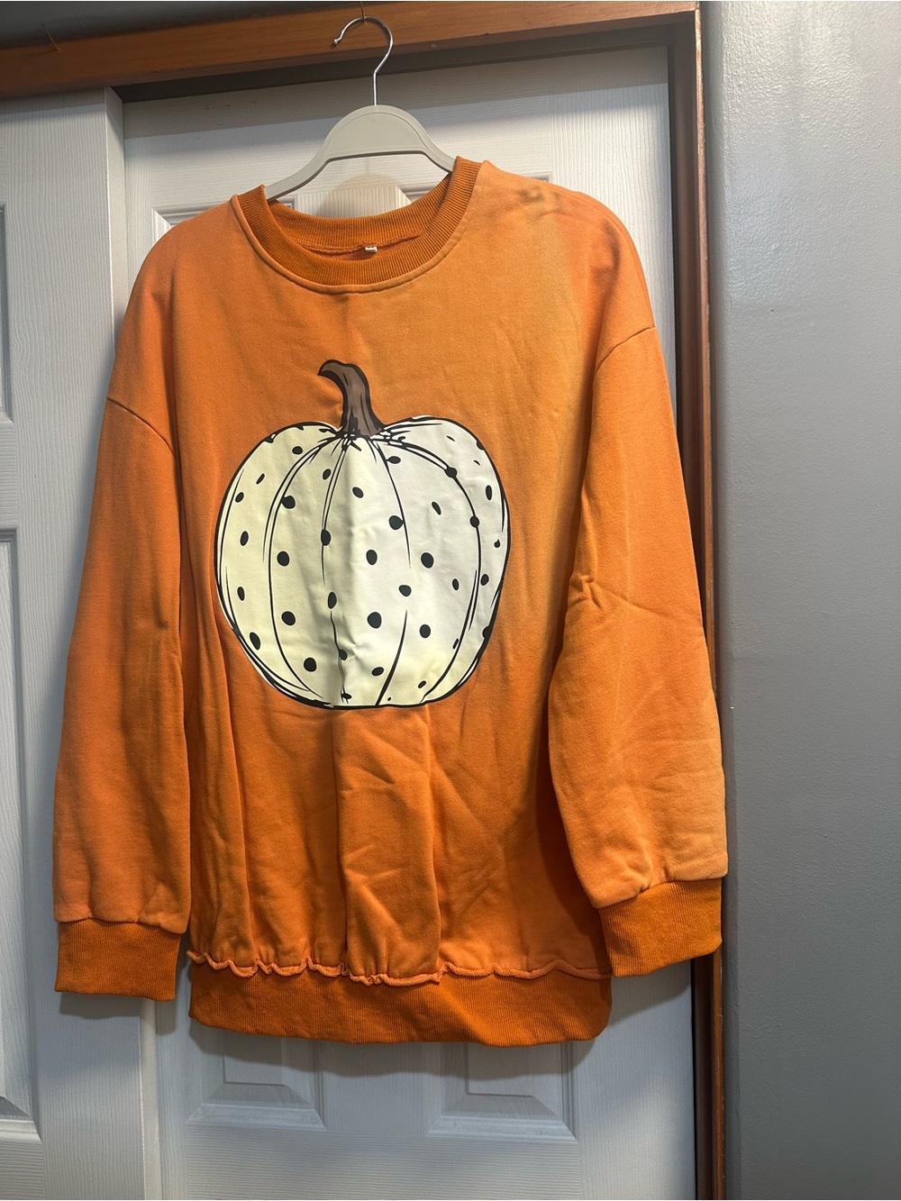 Cozy Orange Pumpkin Graphic Crewneck Sweater